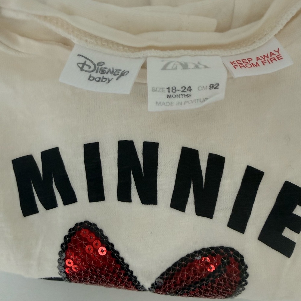 Zara Minnie Mouse Tee 18-24m or 2/3 - Picture 6 of 6